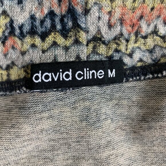 David Cline Multicolor Knit Cardigan Hooded Long Sleeve Abstract Medium - Picture 4 of 5